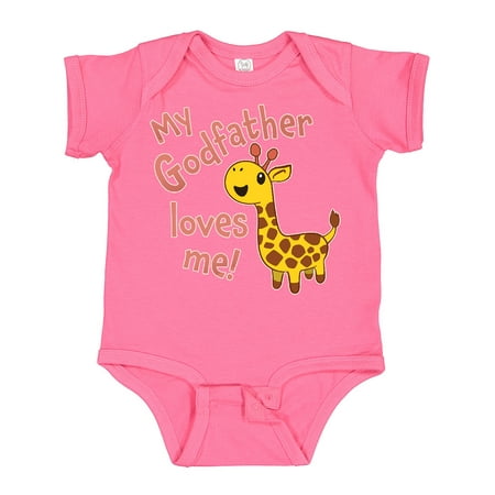 

Inktastic My Godfather Loves Me- Cute Giraffe Gift Baby Boy or Baby Girl Bodysuit