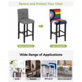 thumbnail image 3 of Modern Geometric Bar Stool Covers Set of 2, Abstract Colorful Striped Stretch Washable Bar Chair Covers with Backs, Removable Pub Counter Height Chair Cover for Kitchen Dining Room Cafe, 3 of 7