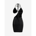 thumbnail image 3 of ZAFUL for Women Sexy Prom dress Cocktail Party Dress Backless Bra Cutout Jersey Halter Slinky Dress Black S, 3 of 5