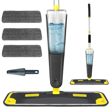 CANDEY Microfiber Spray Mops for Hardwood Floor Cleaning with 780ml Refillable Bottle and Washable Pads