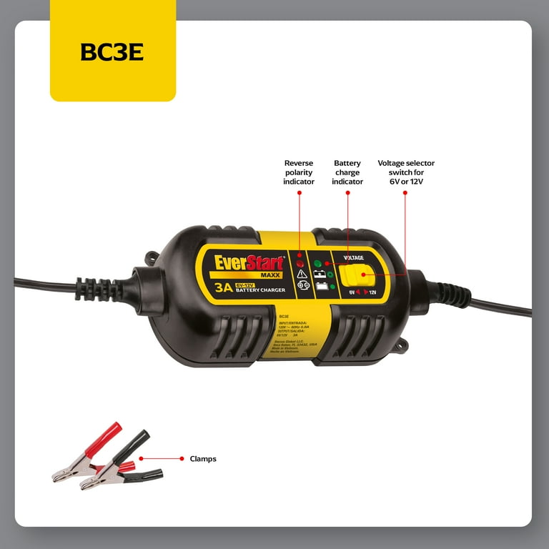 EverStart MAXX 3 Amp 6V/12V Automotive Battery Charger (BC3E) - New