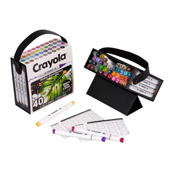 Set de 40 marcadores de alcohol Crayola DualTip con punta fina y punta pincel
