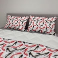thumbnail image 2 of Feminine Comforter & Sham Bedding Set, Women Fashion Pattern with High Heel Stiletto Shoes Ladies Footwear, 3 pcs Duvet Set Microfiber Filling Quilt, 5 Sizes, Scarlet Beige Black, by Ambesonne, 2 of 4