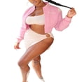 thumbnail image 1 of Veste Universitaire pour Femmes à Manches Longues, Veste de Baseball Courte, Manteaux Bomber, Mode Mode Urbaine, 1 of 9
