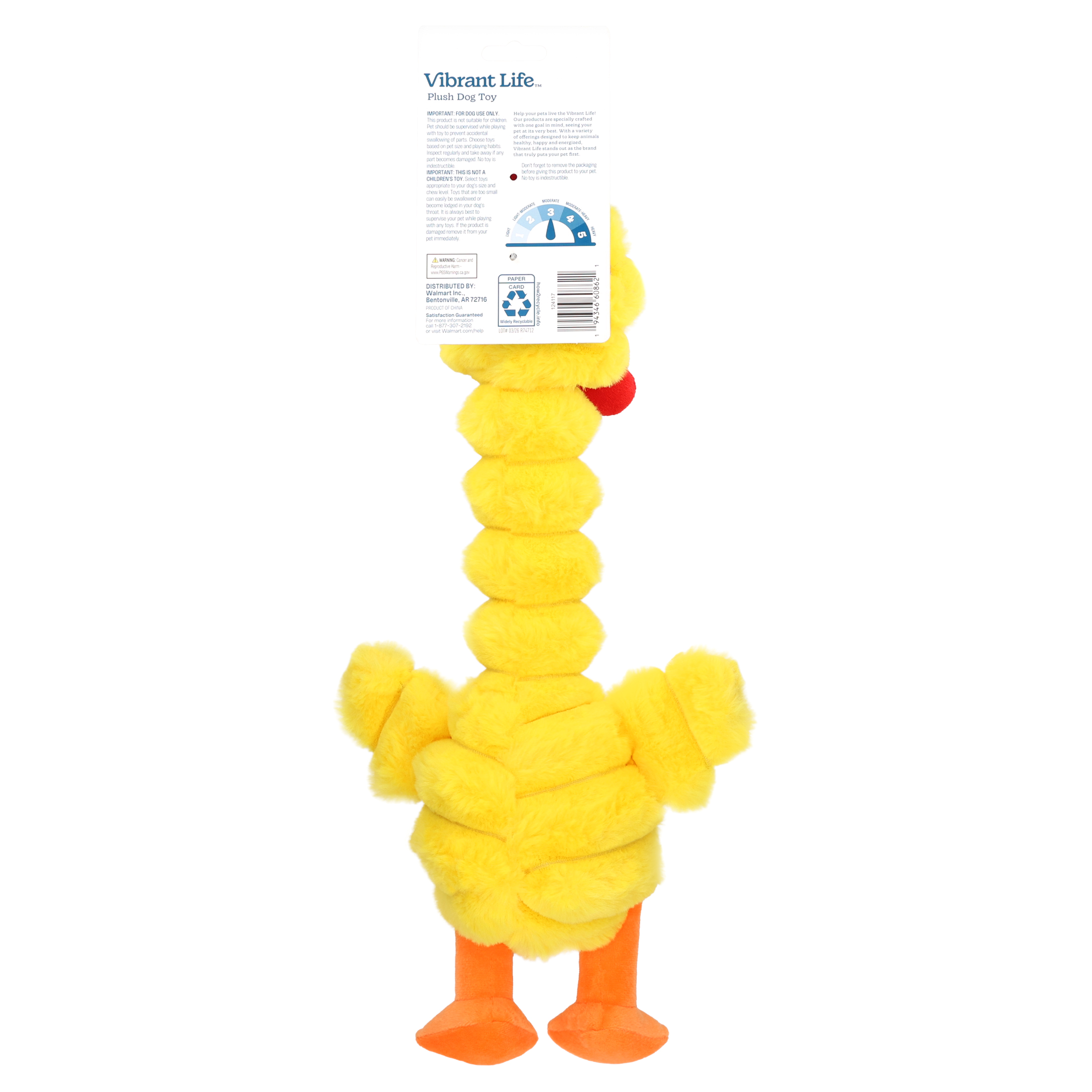 Vibrant Life Yellow Long Neck Chicken Plush Dog Toy photo 8