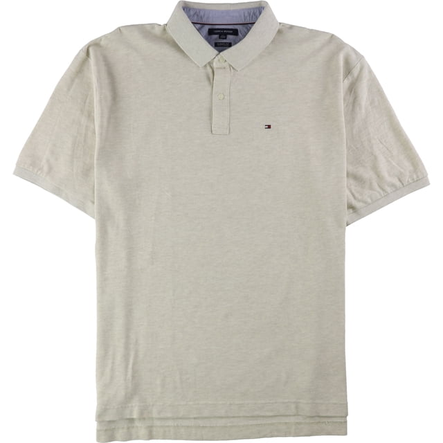 Tommy Hilfiger - Polo de rugby para hombre, ajuste clásico, color beige, pequeño