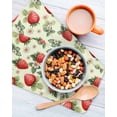 thumbnail image 3 of Red Strawberry Kitchen Dish Towels for Drying Dishes Set of 4, Summer Fruits Farmhouse Leaves Flower Pastoral Waffle Weave Microfiber Hand Tea Bathroom Towels Quick Dry & Absorbent Towel 12x12, 3 of 7