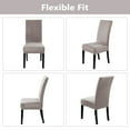 thumbnail image 5 of Velvet Chair Covers for Dining Room Set of 2, Soft Stretch Velvet Chair Slipcovers Removable Chair Protectors Covers,Taupe, 5 of 7
