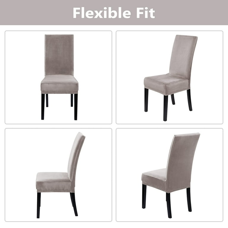 Kitsin Velvet Dining Chair Covers Set of 2 Soft Stretch Velvet