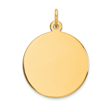 - 10k Yellow Gold .018 Gauge Circular Engravable Disc Pendant Charm Necklace Round Plain Fine Jewelry For Women Gift Set