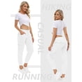 thumbnail image 3 of Pantalones cargo MoFiz para mujer, pantalones deportivos de senderismo, verano, blanco arroz, L, 3 of 7