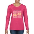 thumbnail image 1 of Wild Bobby, World's Best Bonus Mom Mother's Day Womens Graphic Long Sleeve Tee, Fuschia, X-Large, 1 of 6