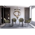 thumbnail image 3 of LeisureMod Astra Series Modern Rectangular 62” Dining Table with Sintered Stone Wide Top and Stainless-Steel Base in White Grey, 3 of 10