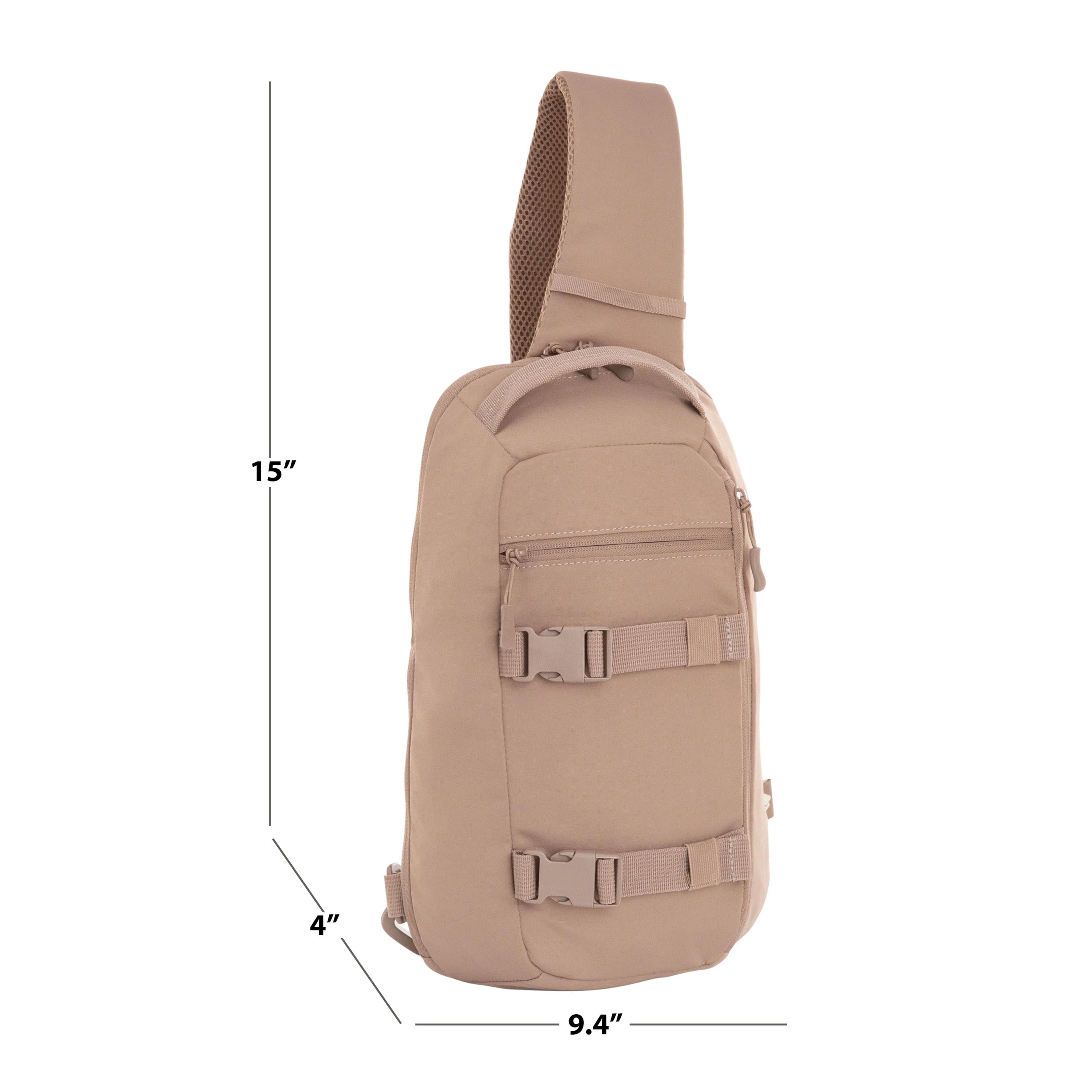 Ozark Trail Sling Pack, Taupe, Polyester, 9 L Messenger Bag, Adult, Unisex