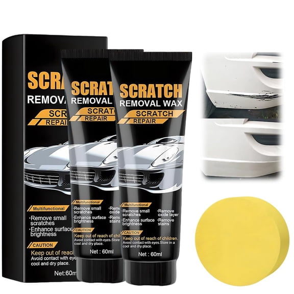 2026 New Car Scratch Removal Wax, Scratch Remover for Vehicles, Car Scratch Repair Paste with Sponge, Car Polishing Wax Scratchs Remover Cars Paint Scratchs Repair Kit for Deep Scratches (2Pcs)