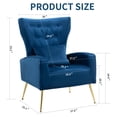 thumbnail image 6 of Tufted Upholstered Velvet Armchair for Living room, Bedroom, Dark Blue, 6 of 6
