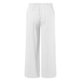 thumbnail image 5 of IFNWSV Boys Pants Solid Color Cotton Linen Breathable Elastic Waistband Comfortable Loose Casual Trousers White 8-9 Years, 5 of 7