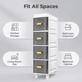 thumbnail image 3 of HEMXSZH 3 Layers Big Capacity Plastic Storage Cabinet, Layered Storage Organizer With Drawers, Dust-proof Commercial Bathroom Container, Easy To Install For Kitchen/ Bedroom/ Living Room, White Grey, 3 of 7
