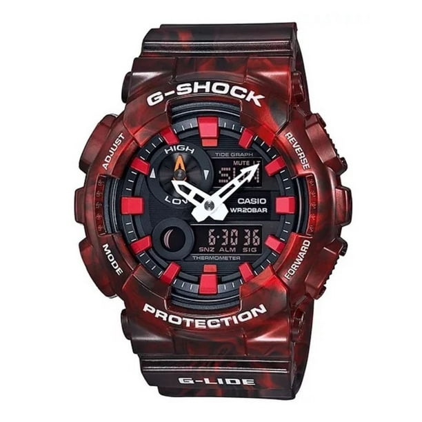 Casio Casio Gax100mb 4a Men S Tide Graph Thermometer Marble Red Glide G Shock Watch Walmart Com Walmart Com