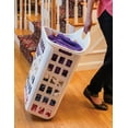 thumbnail image 2 of United Solutions Slim Rectangular Rolling Laundry Hamper with 2-Bushel, White, 2 of 3