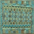 thumbnail image 1 of Ahgly Company Indoor Square Abstract Light Blue Contemporary Area Rugs, 5' Square, 1 of 4