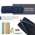 thumbnail image 5 of Fotbe Snowflake Dark Blue Pattern Leather Pencil Case, Pencil Pouch with Durable Zipper, Compact and Stylish Organizer for Stationery, Art Supplies, Travel Essentials, 5 of 7