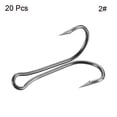 thumbnail image 3 of Unique Bargains 2# 1.06' Carbon Steel Double Fish Hooks Sharp Barbed Frog Hook, Black 20 Pack, 3 of 5