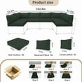 thumbnail image 2 of 14 Pieces Outdoor Replacement Sectional Cushions Set, Waterproof patio furniture cushions For Outdoor Furniture, 4in thick outdoor couch cushions For 6 Seat（Ink green）, 2 of 6