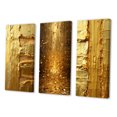 thumbnail image 3 of Designart "Ancient Opulence Retro Abstract Gold IV" Abstract Painting Wall Art Set Of 3 - Modern Gold Gallery Wall Set For Home Decor, 3 of 6