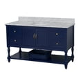 thumbnail image 3 of Beverly 60" Single Bathroom Vanity with Royal Blue Cabinet and Carrara Marble Top, 3 of 6