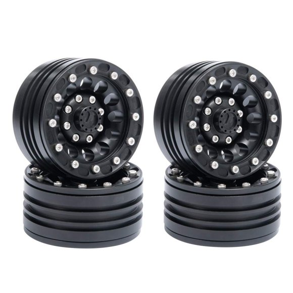 RCLIONS Jantes en Aluminium 1.9 Pouces Beadlock pour Voiture RC 1/10 Crawler Axial SCX10 D90 TRX-4 -Lot de 4