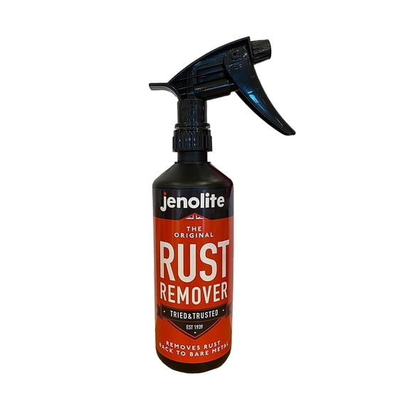 JENOLITE Original Rust Remover for Metal - Fast Acting Liquid with Trigger Spray - Industrial Strength, Removes Rust Back to Bare Metal - 500ml 16.9 fl oz