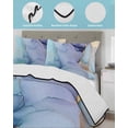 thumbnail image 4 of Quilts Twin Size, Purple Teal Golden Marble Soft Comforter Bedding Set for Bed, Abstract Modern Geometric Lightweight Quilted Bedspread with Pillow Cover(2 Pieces) for All Season, 68x86 Inch, 4 of 6