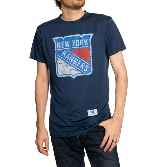New York Rangers Short Sleeve Rashguard - Distressed Logo