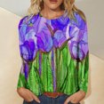 thumbnail image 2 of Blusa con cuello redondo y manga larga suelta a la moda para mujer Fridja bvmnju2224, 2 of 5