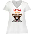 thumbnail image 3 of Inktastic English Bulldog Dog Women's Plus Size V-Neck T-Shirt, 3 of 5