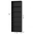 thumbnail image 3 of Homfa 6 Tier Tall Bookshelf and Bookcase, 2PC Wooden Bookcase Display Shelf for Living Room Home Office Library Storage, Black, 3 of 10