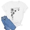 thumbnail image 4 of Women Summer Tops Women's Fashion Print Top Loose Crew Neck T Shirt Workout Shirts Women Fit V Neck Ladies Tee Shirt Camping Novelty Items 3x Short Sleeve Tops Sheer Athletic Wear Sky for White XL, 4 of 4
