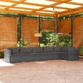 thumbnail image 1 of vidaXL 6 Piece Garden Lounge Set with Cushions Poly Rattan Grey, 1 of 4