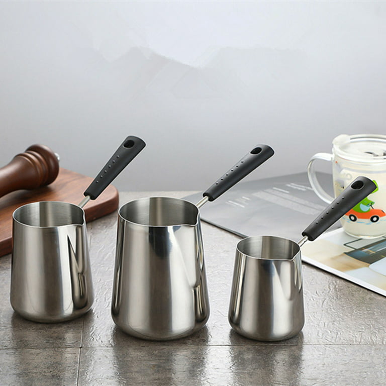 2X Stainless Steel Butter And Coffee Warmer,Turkish Coffee Pot,Mini Butter  Melting Pot And Milk Pot With Spout -(600Ml) - AliExpress