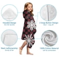 thumbnail image 7 of Red and Black Checkered Christmas Snowflake Pattern Hooded Bath Towel，50"x30" for Ages 3 To 12 Kids, Quick Dry Lightweight Soft Microfiber Hood Beach Towel Cover Up for Kids, 7 of 7
