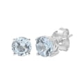 thumbnail image 2 of Mooneye 925 Sterling Silver 6mm Round Blue Topaz Pendant Ring Earrings Set Women Wedding Jewelry, 2 of 7