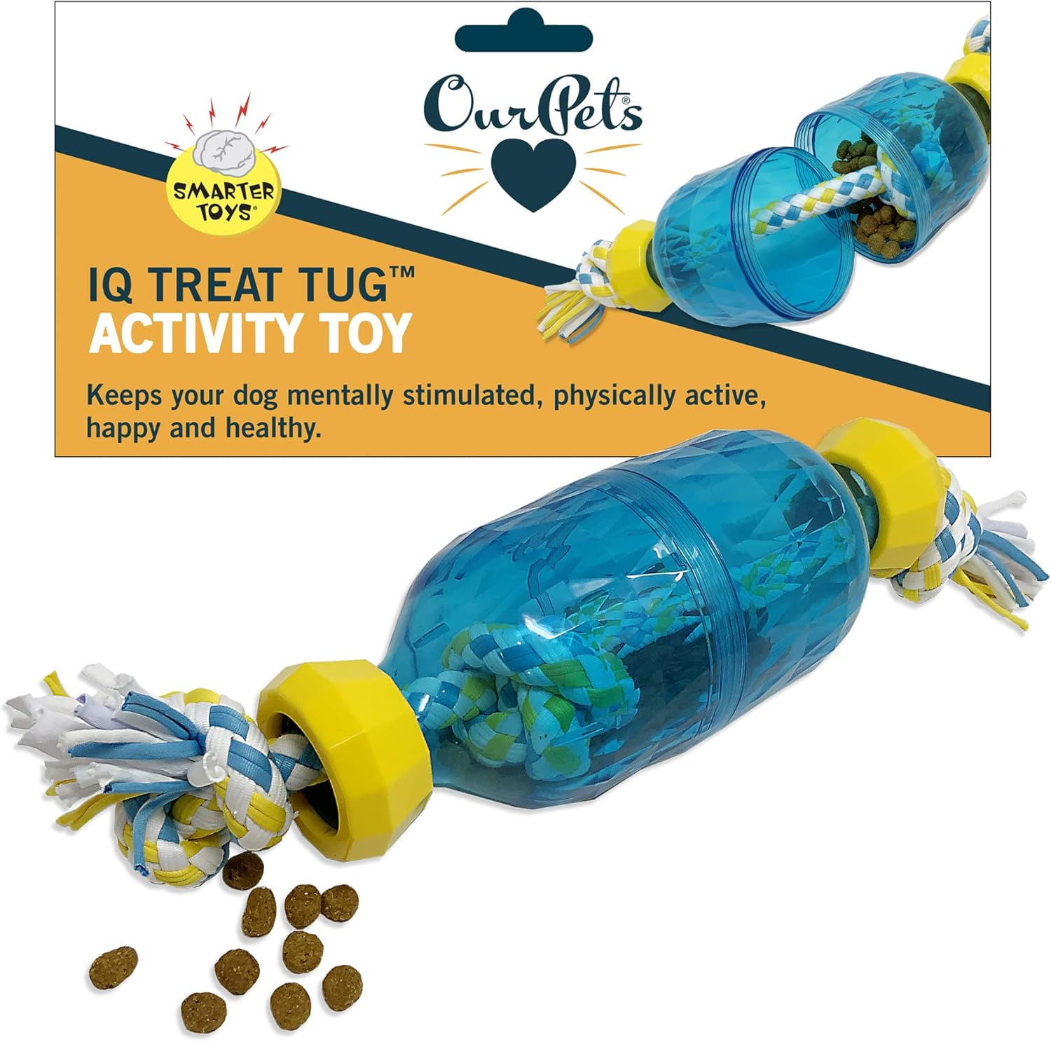 OurPets IQ Treat Tug & Activity Dog Puzzle & Rope Dog Toy, Size Large - 10.6" Length