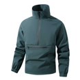 thumbnail image 4 of COMVALUE Men's Lightweight Quarter Zip Pullover Casual Windbreaker for Running Golf Jackets with 3 Pockets (Green, XS), 4 of 7