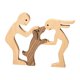 thumbnail image 1 of Estatua de perro y humano, estatua de madera, adorno de mesa, figuras coleccionables de perros, escultura de perros para estantería, escritorio, ofici, 1 of 8