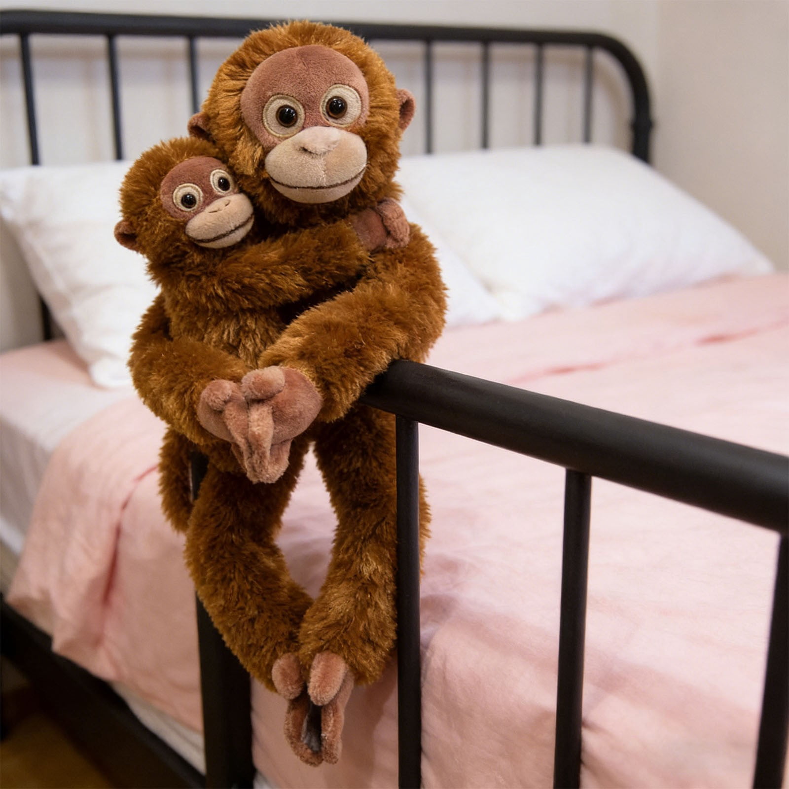 Cuddly Orangutan Stuffed Animal with Baby Monkey 13 inch Soft Plush Toy Set for Kids Boys Girls Huggable Adorable Gift (Style-b)