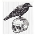 thumbnail image 3 of Ambesonne Scary Shower Curtain, Sketchy Old Skull Image, 69"Wx75"L, Charcoal Grey White, 3 of 5
