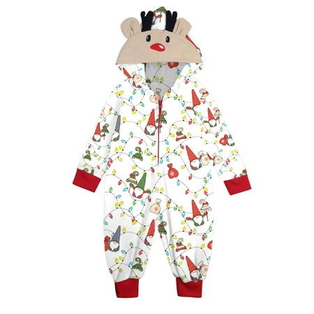 

Yoodem Family Christmas Pajamas Matching Sets Matching Christmas Pajamas Parent-child Set Family Onesie Pajamas Set Deer Head Hooded Jumpsuit Zipper Jumpsuit Loungewear Christmas Pajamas
