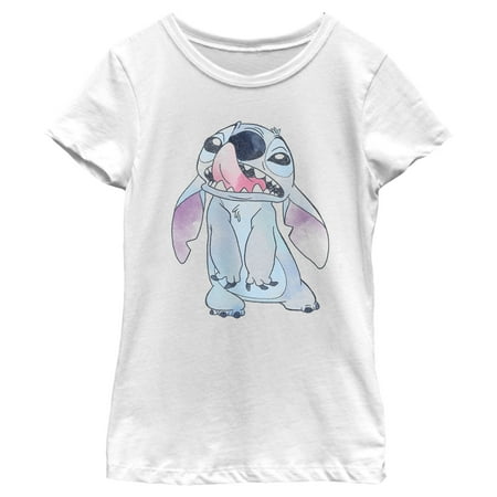 Girl s Lilo & Stitch Watercolor Stitch Graphic Tee White X Small