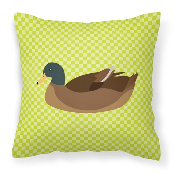 Khaki Campbell Duck Green Fabric Decorative Pillow